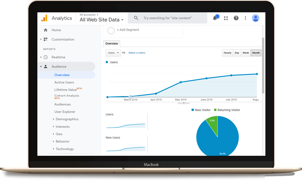 Laptop showing SEO results